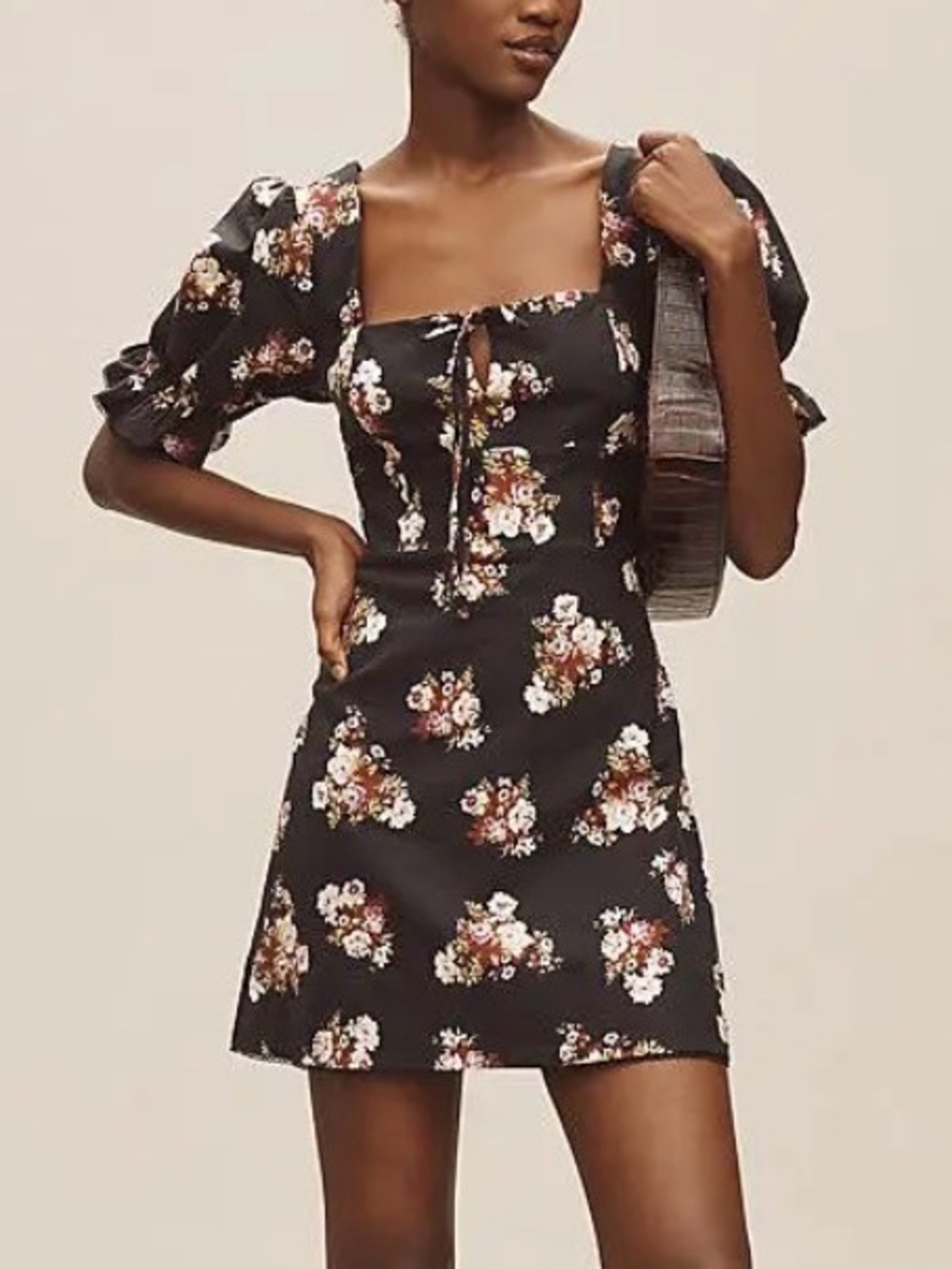 Anthropologie x Maeve Puff-Sleeve Slim Linen Mini Dress size Small PreLoved